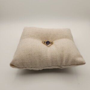 14K Gold Tanzanite & Diamond Ring – Size 6.5 – Round & Baguette Diamond A